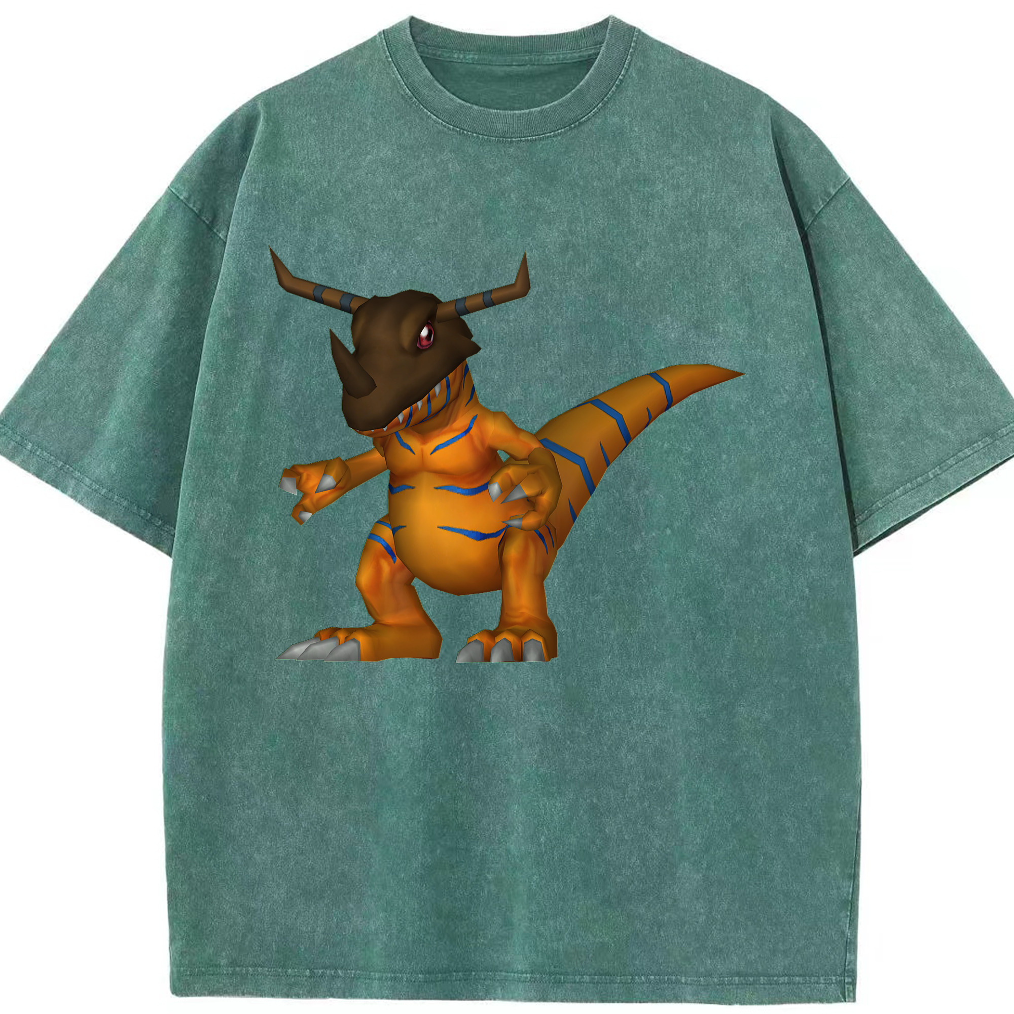 （画像用） Digimon デジタルモンスター/デジモン 綿100% ヴィンテージ風 半袖Tシャツ（フロントプリント）